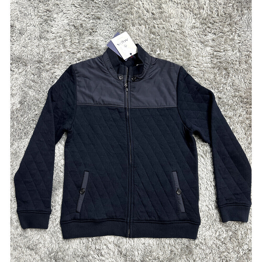 Toscano Men's Textured Full Zip Bomber Jacket, dark navy, size S $250